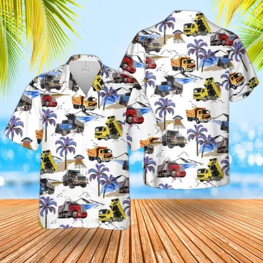 US Dump Truck Hawaiian Shirt, Casual Shirt For Men
