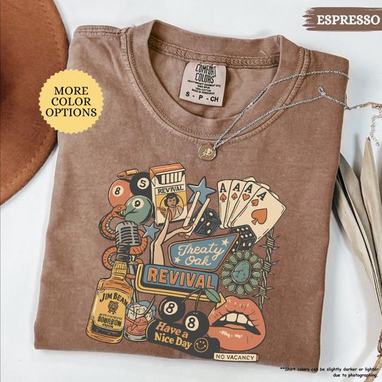 Comfort Colors Treaty Oak Revival Shirt, Country Music Shirt, Western Cowboy Shirt