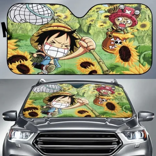 Discover One Peace Funny Car Sun Shade Universal SunShade Windshield Anti-UV Protection