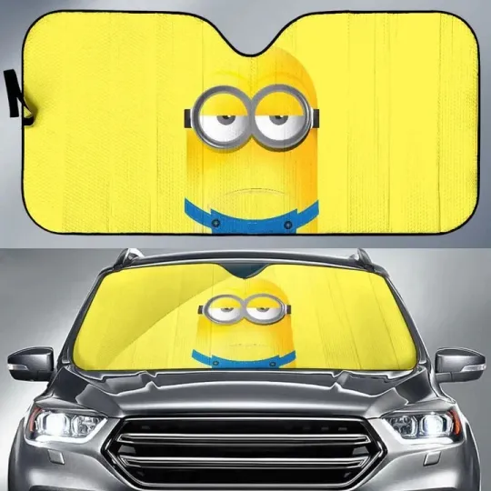 Discover Minion Car Sun Shade Unive Windshield Anti-UV Protection Front Sun Shade Cooling