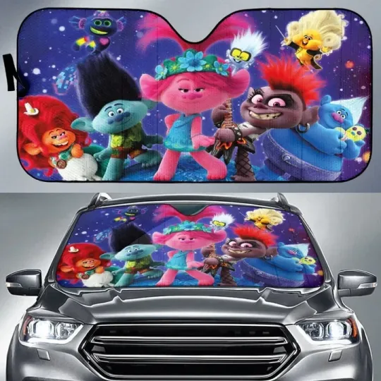 Discover Trolls World Tour Movie 2025 Car Sun Shade amazing best gift ideas