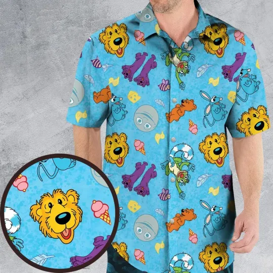 Discover Bear in the Big Blue House Hawaiian Shirt, Unisex Adults, Full Size S-5XL