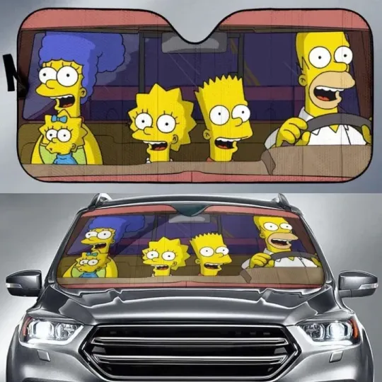 Discover The Simpsons Car Auto Sun Shades Universal  Car Accessories Windshield Auto
