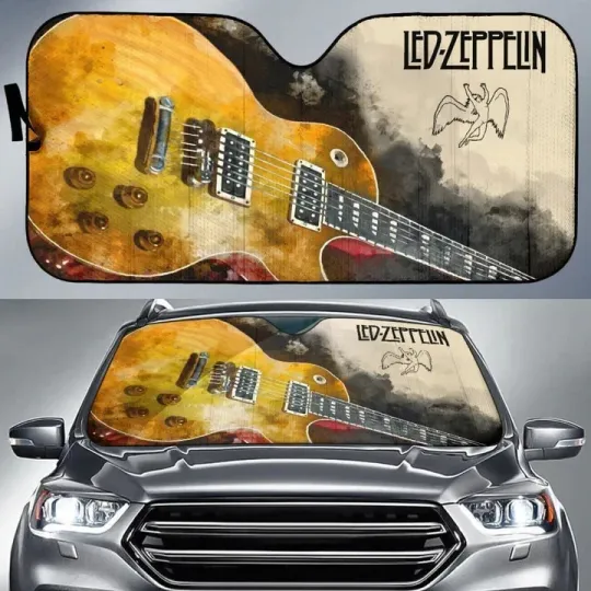 Discover LED ZPELIN Car Auto Sun Shade Guitar Rock Band Fan Universal Fit
