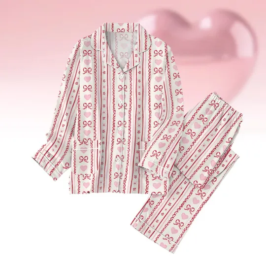 Discover Valentine Day Pajamas Set, Coquette Women Pajamas, Matching Family Pajamas Set