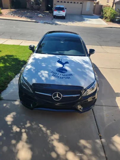 Discover Tottenham Hotspur Auto Hood Cover with Flags Soccer Banner