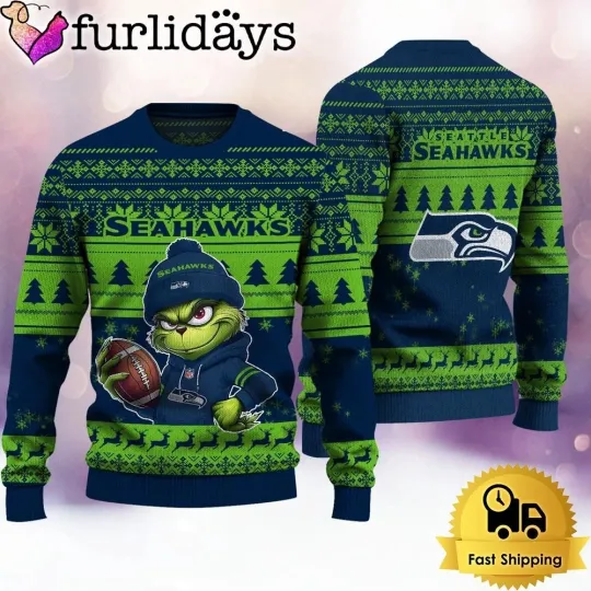 Discover Seattle Football Seahawkss Team Knitted Sweater Football Season Ugly Sweatshirt