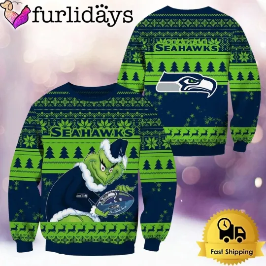 Discover Seattle Football Seahawkss Team Knitted Sweater Football Season Ugly Sweatshirt