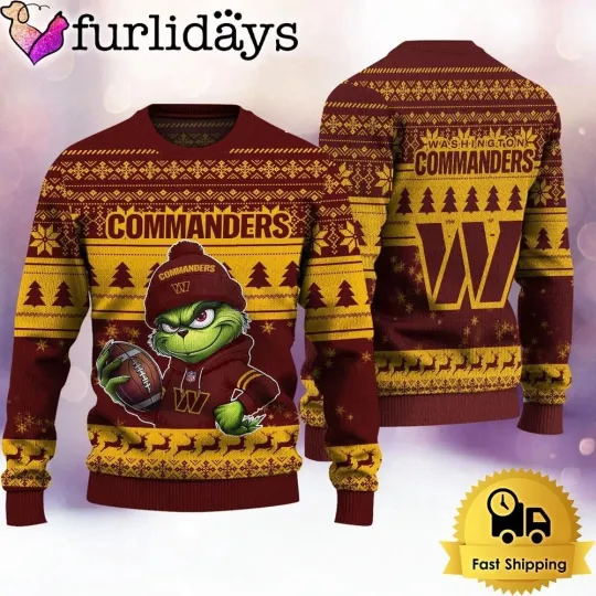 Discover Washington Football Commanderss Team Knitted Sweater Football Ugly Sweatshirt