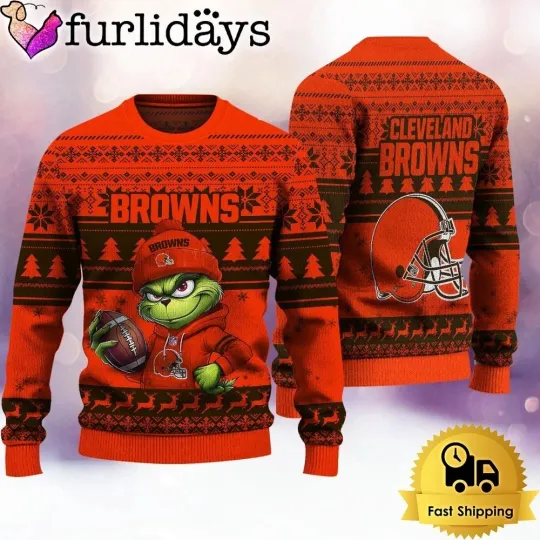 Discover Cleveland Football Brownss Team Knitted Sweater Football Season Ugly Sweatshirt