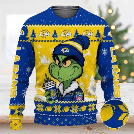 Discover Los Angeles Football Ramss Team Knitted Sweater Football Season Ugly Sweatshirt