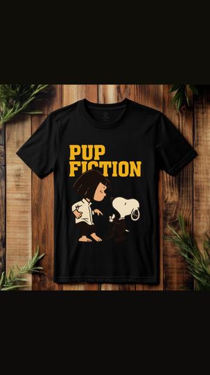 Discover Pup Fiction T-Shirt | Funny Snoopy Parody Graphic Tee