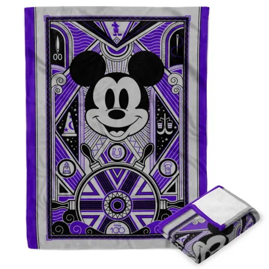Discover Disney Mickey Mouse Art Deco Mickey Purple Cozy Fleece Blanket