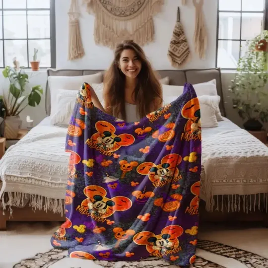 Discover Disney Mickey Mouse Halloween Fleece Blanket , Disney Halloween Fleece Blanket