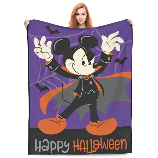 Discover Mickey Mouse Happy Halloween Blanket, Disney Halloween Fleece Blanket