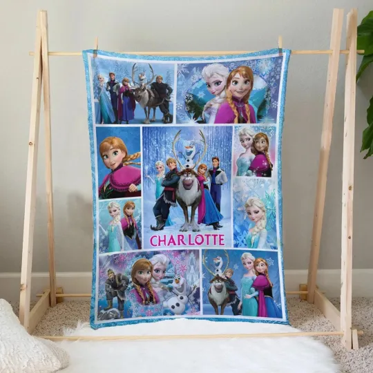Discover Personalized Disney Frozen Anna, Elsa, And Friends Trip Fleece Blanket