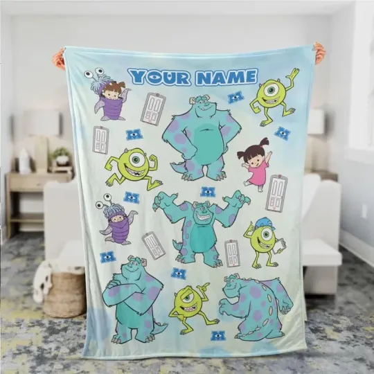 Discover Personalized Disney Monster Inc Fleece Blanket – Custom Name