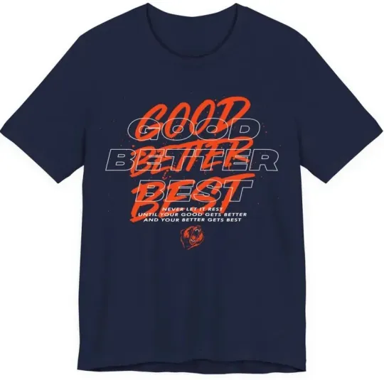 Discover Good Better Best Chicago Football Typography Fan T-Shirt