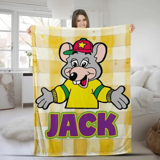 Discover Disney Chuck E Cheese Blanket Soft Cozy Fleece Throw Blanket Plush