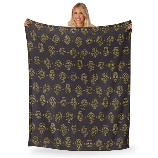 Discover Disney Princesses Princess Icons Disneyland Christmas Holiday Fleece Blanket