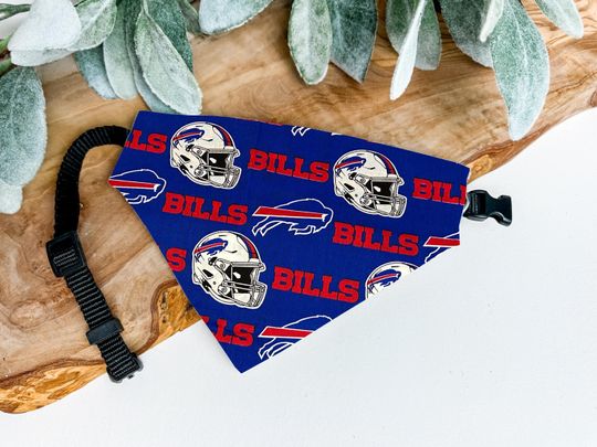 Buffalo Bills Dog Bandana - Over the Collar football Pet Bandana for Bills Fans - Stylish Bills Accessory for Dogs - Bills Dog Clothes