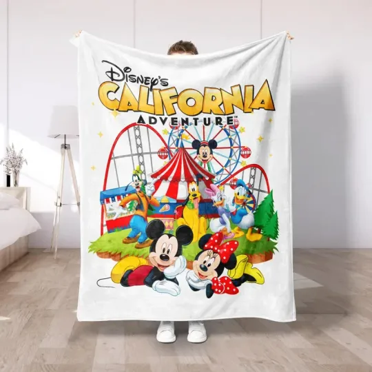 Discover Disney California Adventure Fleece Blanket, Cute Park Theme Fleece Blanket
