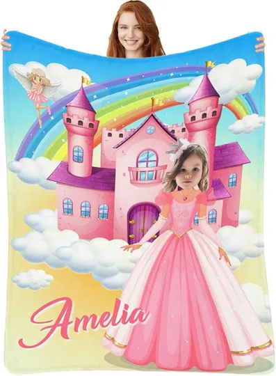 Discover Personalized Princess For Kids Custom Disney Princess Fleece Blanket