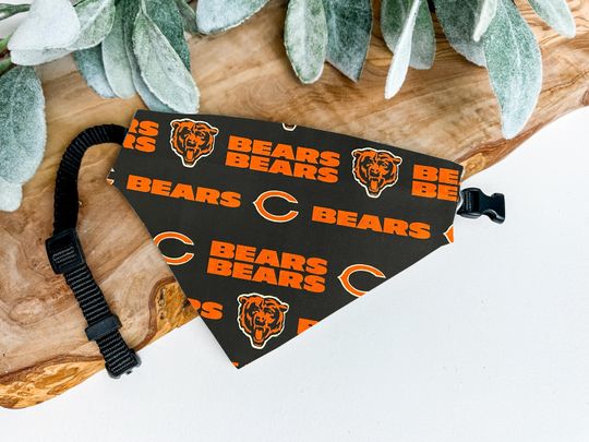 Discover Chicago Bears Dog Bandana - Over the Collar football Pet Bandana for Bears Fans - Stylish Bears Accessory for Dogs - Chicago Bears Dog Clothes