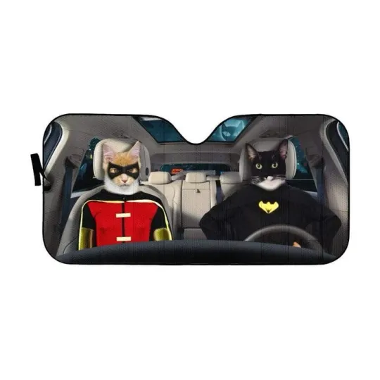 3D Batman and Robin Car Sunshade