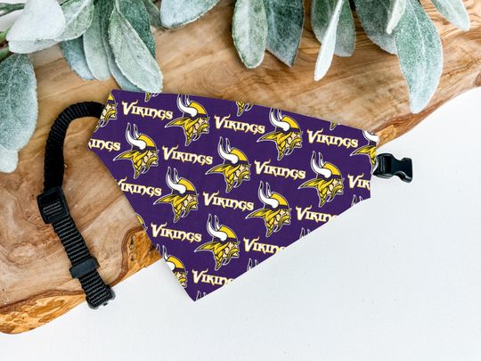 Minnesota Vikings Dog Bandana - Over the Collar Pet Bandana for Vikings Fans - Stylish Vikings Accessory for Dogs - Vikings Dog Clothes