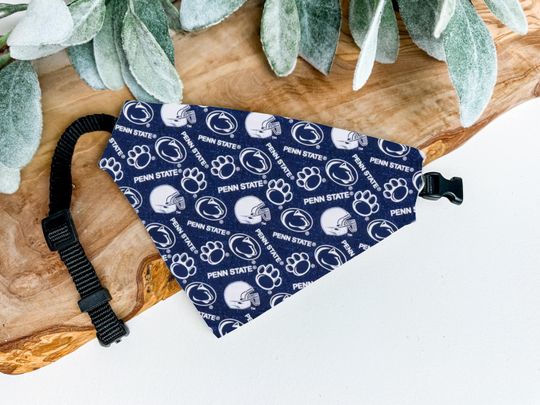 Penn State Nittany Lions Dog Bandana - Over the Collar NCAA Pet Bandana for Penn State Fans - Penn State Accessory for Dogs - Penn State Dog