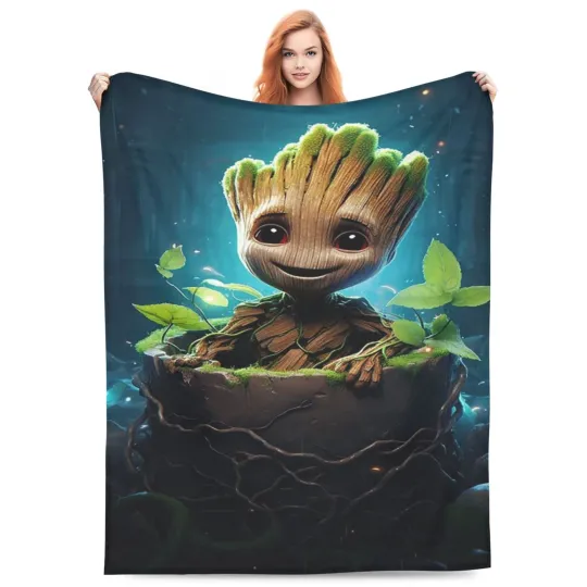 I Am Groot Superhero Blanket Superhero Disney Marvel Fleece Blanket