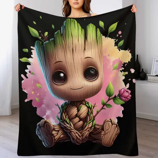 Marvel I Am Groot Blanket Superhero Disney Marvel Fleece Blanket