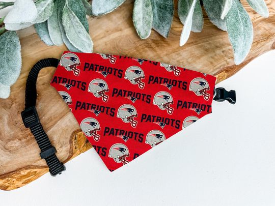 New England Patriots Dog Bandana - Over the Collar football Pet Bandana for Patriots Fans - Patriots Accessory for Dogs - Patriots Dog Clothes