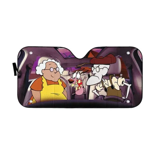 Discover 3D Courage The Cowardly Dog Custom Car Sunshade