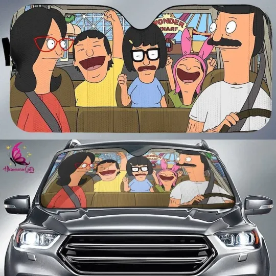 Discover Bob Belcher Linda Belcher Bob’s Burgers Theme Park Land Car Sun Shade, Bob's Bur
