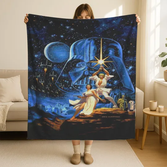 Discover Disney Star Wars Movies Poster Flecce Blanket Throw Birthday Gift