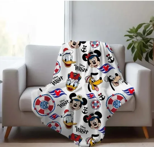 Discover Disney Cruise Minnie, Mickey, Pluto Fleece Blanket