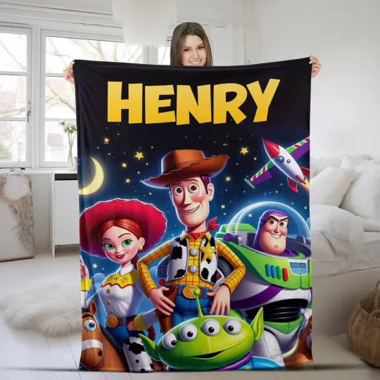Discover Personalized Name Blanket, Personalized Toy Story Plush Fleece Blanket