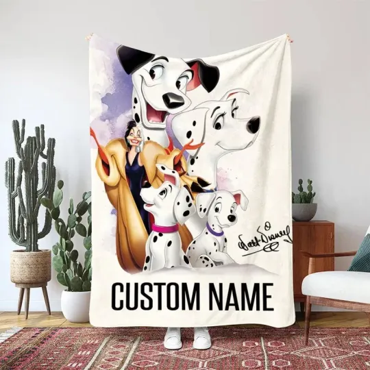 Discover Pongo Perdita Puppy Blanket, Disney Couple Dog Blanket, Magic Kingdom