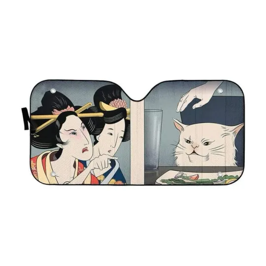 Discover 3D Yelling at a Cat Custom Car Sunshade