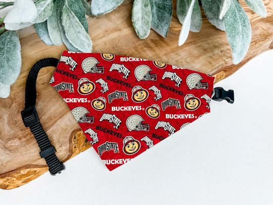 Discover Ohio State Buckeyes Dog Bandana - Buckeyes Football Over-the-Collar Pet Bandana - NCAA Dog Clothes - Ohio State dog clothes