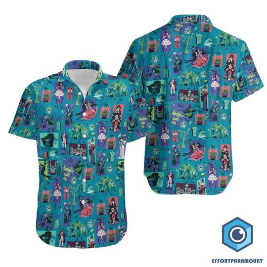 Haunted Mansion Hawaiian Shirt, Haunted Mansion Shirt, Hitchhiking Ghost Foolish Mortals Shirt