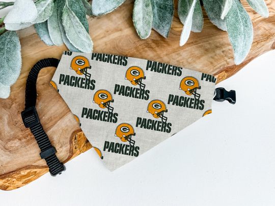 Discover Green Bay Packers Dog Bandana - Over the Collar football Pet Bandana for Packers Fans - Stylish Packers Accessory for Dogs - Packers Dog Clothes