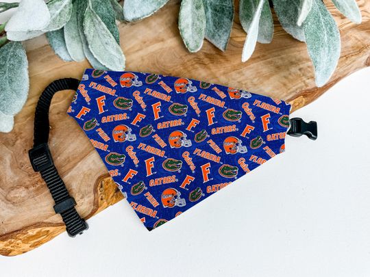 Discover Florida Gators Dog Bandana - Gators Football Over-the-Collar Pet Bandana - NCAA Dog Clothes - Florida Gators dog clothes