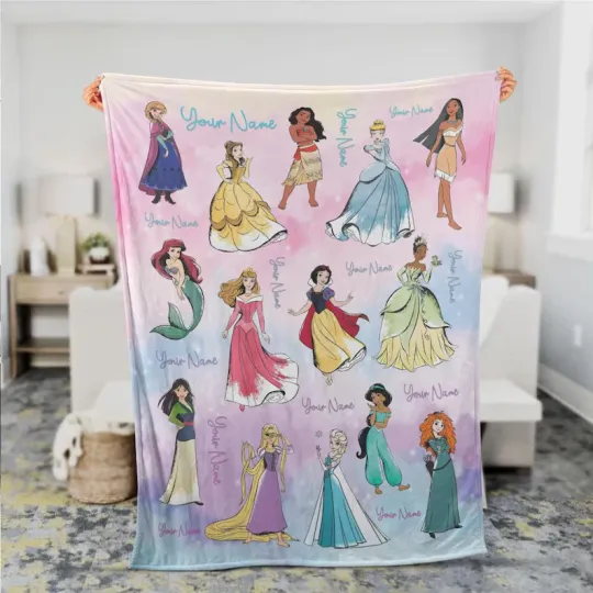 Discover Personalized Disney Princess Fleece Blanket – Custom Name