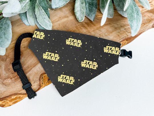 Star Wars Pet Bandana | Dog Bandana & Cat Bandana | Reversible Geeky Pet Accessory | Star Wars Logo Gift for Pets