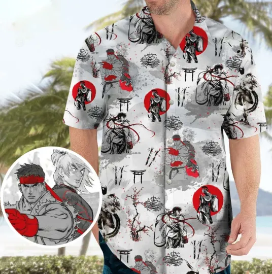 Street Fighter Hawaiian Shirt, Hawaiian Shirts For Gamer