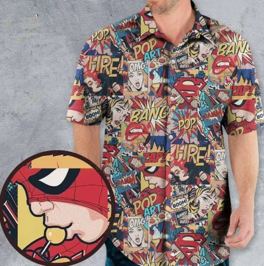 Discover Pop Art Hawaiian Shirt, Vintage Hawaiian Shirt For Summer