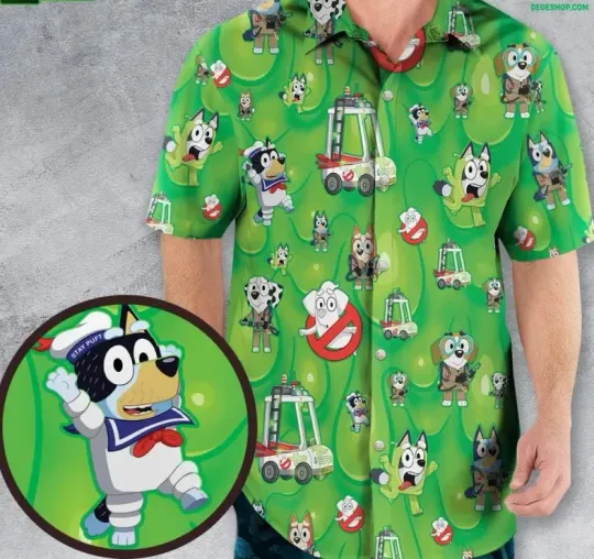 Ghostheeler Ghostbuster BlueyDad Mashup Hawaiian Shirt